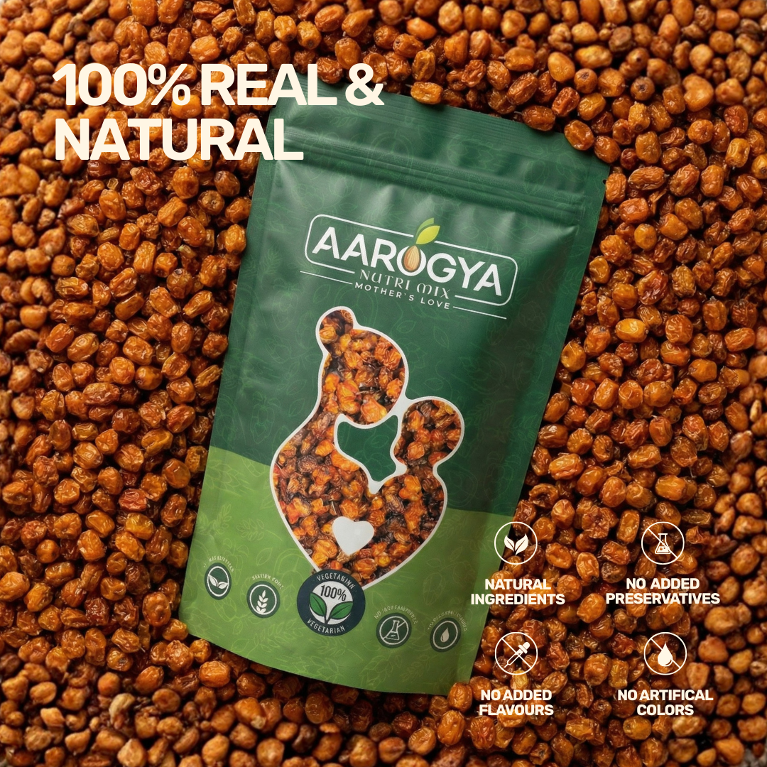 Aarogya Nutri Mix Dried Sea Buckthorn 100% real and natural – no preservatives, no added flavours, no artificial colours in green pouch