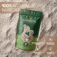 Aarogya porridge mix packaging highlighting 100 percent natural ingredients with no preservatives.