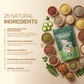 Aarogya Nutri Mix graphic listing 25 ingredients including sprouted millets, plant proteins, seeds, nuts, and herbs