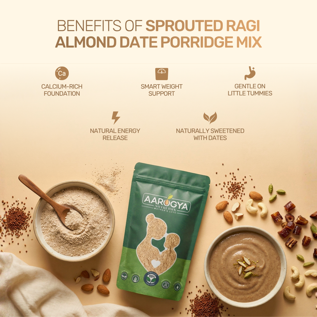 Sprouted Ragi Almond Date Porridge Mix