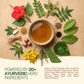 Ingredients infographic for Aarogya hair oil showcasing a blend of 20+ raw Ayurvedic herbs.