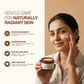 Infographic showing a woman applying Aarogya cream from a container, highlighting benefits for radiant skin.