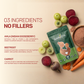 Aarogya Nutri Mix health powder package with fresh amla, beetroot, and carrot ingredients.