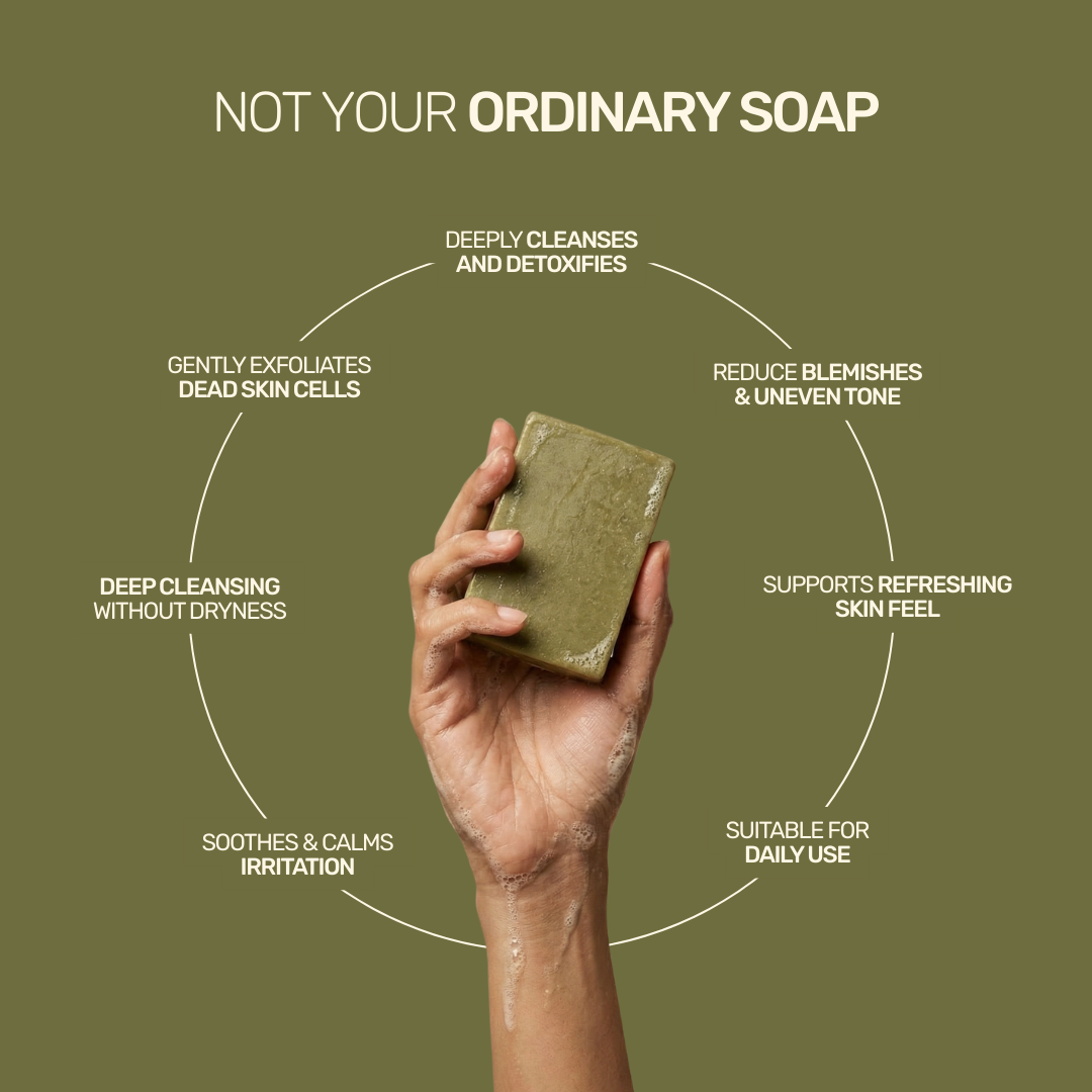 Aarogya Nutri Mix Kuppintaku Soap benefits – deep cleanses, detoxifies, exfoliates dead skin, reduces blemishes and soothes irritation