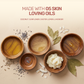 Aarogya Nutri Mix Manjistha Soap made with 5 skin-loving oils – coconut, sunflower, castor, lemon and lavender in wooden bowls
