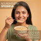 Woman enjoying Aarogya Nutri Mix porridge, a wholesome and nutritious breakfast rich in natural ingredients for daily energy and wellness.