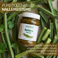 Aarogya Nutrimix Nalleru Pachadi jar placed over fresh harvested Nalleru stems for natural potency and wellness