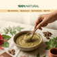 100% natural hair paste infographic highlighting no ammonia, no bleach, no peroxide, and no PPD safety features.