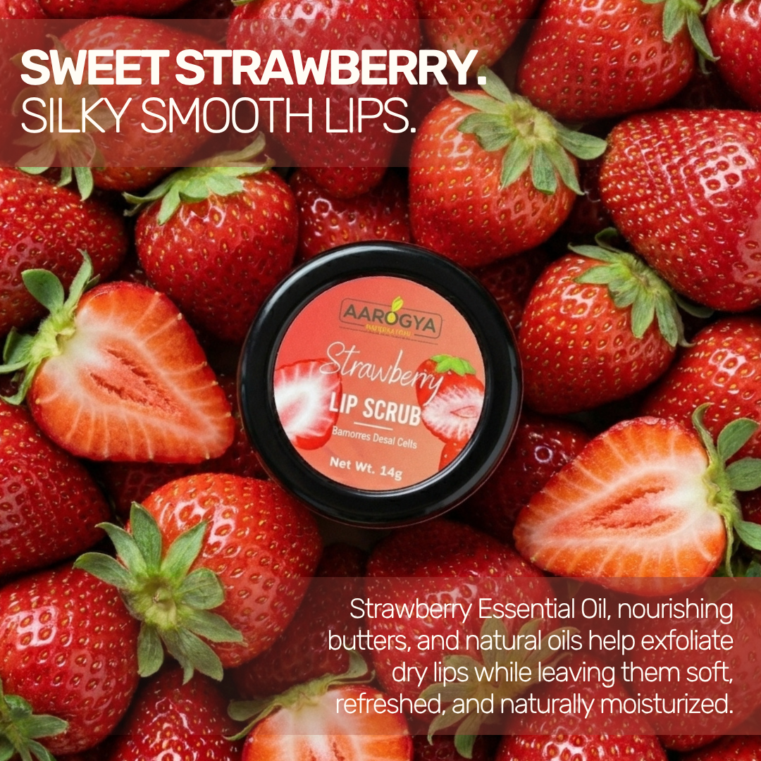 Sweet Strawberry. Silky Smooth Lips. Strawberry Essential Oil, nourishing butters, and natural oils help exfoliate dry lips.